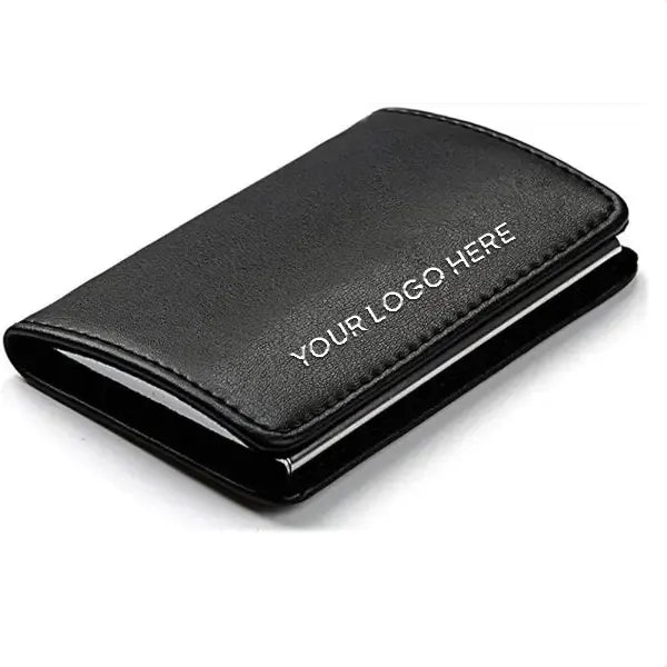 Black Leather + Metal Card Holder
