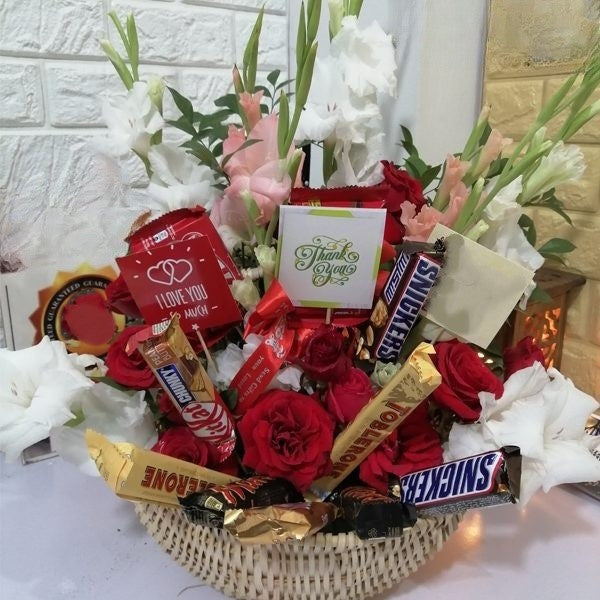 Chocolate Flowers Basket