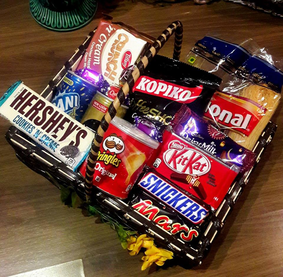 Chocolate Basket - Assorted Snacks & Seviyan Gift | WrapnGrab