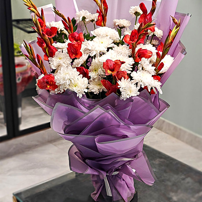 Daisy Delight & Red Glads Bouquet