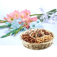 Dry Fruit Basket With Glads 