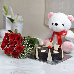  24 Roses & Teddy Gift Set 