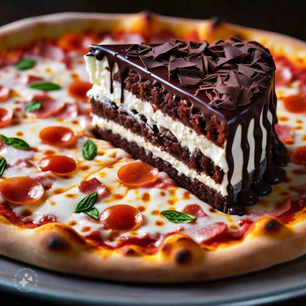 PizzawithChocolateAlaskaCake