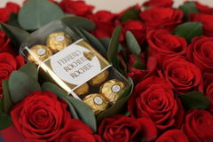 Rocher with Roses Heart Box