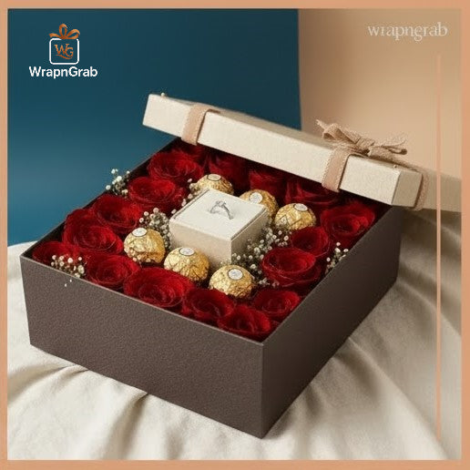 rocher with roses and ring